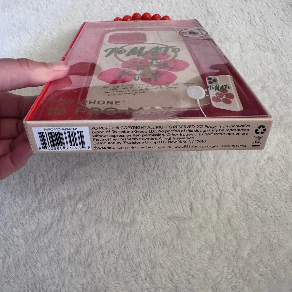 XO Poppy for iPhone 16 Pro Max MagSafe Case Tomato‎ Graphic Cream Red NIP